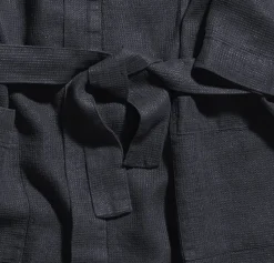 200 LINTEX Peignoirs-Peignoir en lin - Nid d'abeille - Bleu Encre