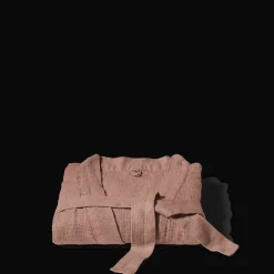 200 LINTEX Peignoirs-Peignoir en lin - Nid d'abeille - Rose Argile