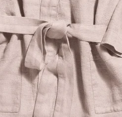 200 LINTEX Peignoirs-Peignoir en lin - Nid d'abeille - Beige Rosé