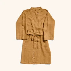 200 LINTEX Salle De Bain : Esprit Japonais|Peignoirs-Peignoir en lin - Nid d'abeille - Jaune Asahi