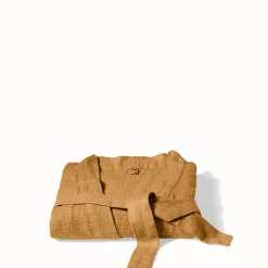 200 LINTEX Salle De Bain : Esprit Japonais|Peignoirs-Peignoir en lin - Nid d'abeille - Jaune Asahi