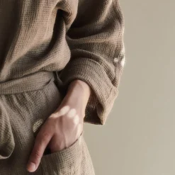 200 LINTEX Maison De Campagne|Peignoirs-Peignoir en lin - Nid d'abeille - Brun Cha Iro