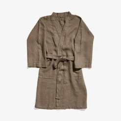 200 LINTEX Maison De Campagne|Peignoirs-Peignoir en lin - Nid d'abeille - Brun Cha Iro