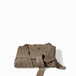 200 LINTEX Maison De Campagne|Peignoirs-Peignoir en lin - Nid d'abeille - Brun Cha Iro