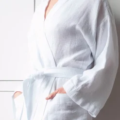 200 LINTEX Maison De Campagne|Peignoirs-Peignoir en lin - Nid d'abeille - Blanc Optique