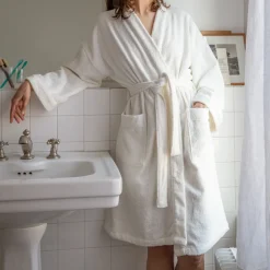 2100 GAZEX Sélection De Bain Merci|Peignoirs-Peignoir en éponge - Blanc Optique