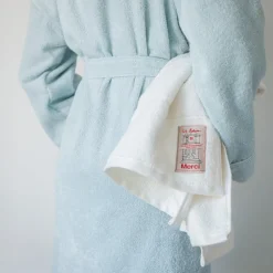 2100 GAZEX Sélection De Bain Merci|Peignoirs-Peignoir en éponge - Bleu Antiparos