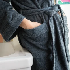 2100 GAZEX Sélection De Bain Merci|Peignoirs-Peignoir en éponge - Bleu Pétrole