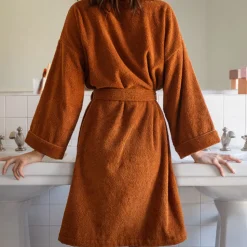 2100 GAZEX Sélection De Bain Merci|Peignoirs-Peignoir en éponge - Brique de Sienne