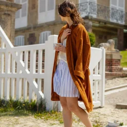 2100 GAZEX Sélection De Bain Merci|Peignoirs-Peignoir en éponge - Brique de Sienne