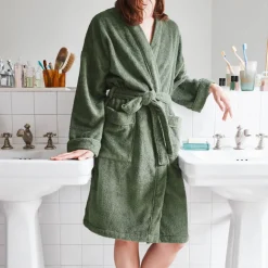 2100 GAZEX Sélection De Bain Merci|Peignoirs-Peignoir en éponge - Vert d'Anduze