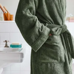 2100 GAZEX Sélection De Bain Merci|Peignoirs-Peignoir en éponge - Vert d'Anduze