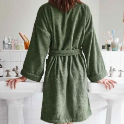 2100 GAZEX Sélection De Bain Merci|Peignoirs-Peignoir en éponge - Vert d'Anduze