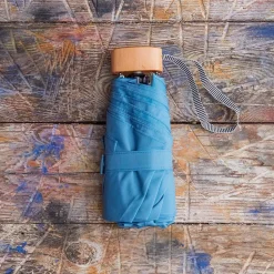 1256 ANATOLE Parapluies|Maison De Campagne-Petit parapluie bois - Bleu Gris