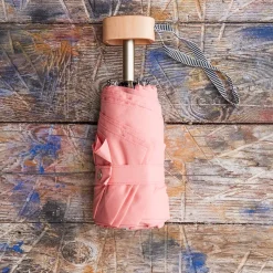 1256 ANATOLE Parapluies-Petit parapluie bois - Rose