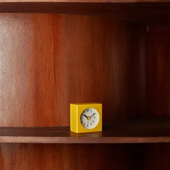 1091 LEMNOS Horloges-Petit réveil carré - Jaune