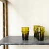 1286 HOUSEHOLD HARDWARE Verres À Eau-Petit verre marocain en verre soufflé - Vert foncé