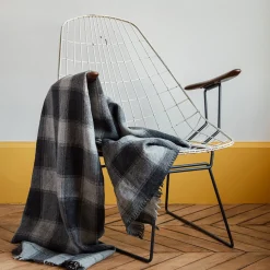 1050 MOISMONT Plaids & Couvertures-Plaid à carreaux - Gris - Moismont