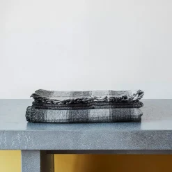 1050 MOISMONT Plaids & Couvertures-Plaid à carreaux - Gris - Moismont