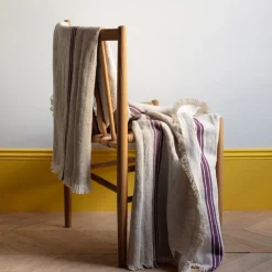 2959 BED AND PHILOSOPHY Plaids & Couvertures-Plaid Chevron - Rayures Figue