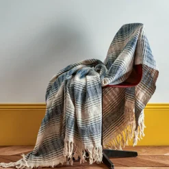 2042 DIAMA FIBRETIC Plaids & Couvertures-Plaid Dimo - Indigo