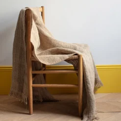 2959 BED AND PHILOSOPHY Plaids & Couvertures-Plaid en chanvre Chalk - Naturel