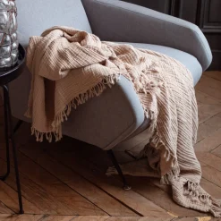 2100 GAZEX Plaids & Couvertures|Accessoirisez Votre Intérieur-Plaid en gaze de coton - Beige Quai de Seine