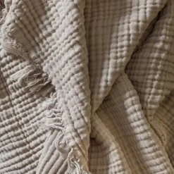 2100 GAZEX Plaids & Couvertures|Accessoirisez Votre Intérieur-Plaid en gaze de coton - Beige Quai de Seine