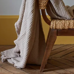 2100 GAZEX Plaids & Couvertures|Accessoirisez Votre Intérieur-Plaid en gaze de coton - Beige Quai de Seine