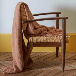 2100 GAZEX Plaids & Couvertures|Plaids-Plaid en gaze de coton - Brun Haussmann