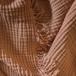 2100 GAZEX Plaids & Couvertures|Plaids-Plaid en gaze de coton - Brun Haussmann