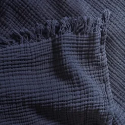 2100 GAZEX Plaids & Couvertures|Plaids-Plaid en gaze de coton - Gris Fusain