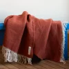 2959 BED AND PHILOSOPHY Plaids & Couvertures-Plaid en laine Couffin - Brique
