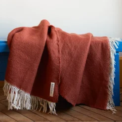 2959 BED AND PHILOSOPHY Plaids & Couvertures-Plaid en laine Couffin - Brique