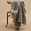 1050 MOISMONT Plaids & Couvertures-Plaid en laine n°79 - Dutch Blue - Moismont