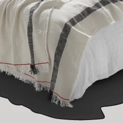 MERCI Plaids & Couvertures-Plaid en lin lavé - Écru