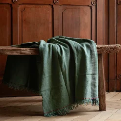 MERCI Plaids & Couvertures-Plaid en lin lavé - Étang