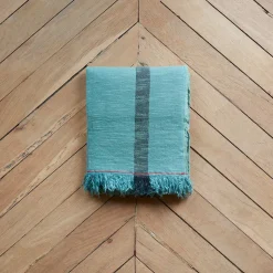 MERCI Plaids & Couvertures-Plaid en lin lavé - Étang
