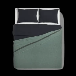 MERCI Plaids & Couvertures-Plaid en lin lavé - Étang