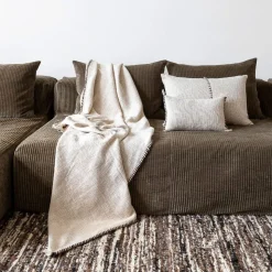 2959 BED AND PHILOSOPHY Plaids & Couvertures-Plaid Enjoy - Naturel