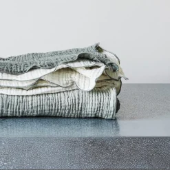 2959 BED AND PHILOSOPHY Plaids & Couvertures-Plaid Philo 3 Tye Dye - Kaki