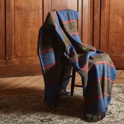 1492 MANTAS EZCARAY Plaids & Couvertures|Maison De Campagne-Plaid Shetland - Bleu & Vert