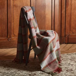 1492 MANTAS EZCARAY Plaids & Couvertures|Maison De Campagne-Plaid Shetland - Rose & Vert