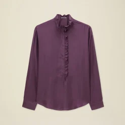 Femme Pomandère Chemises-- Chemise à volants - Violet