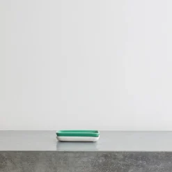 2135 MERIGOUS Accessoires De Salle De Bain|Sélection De Bain Merci-Porte-savon porcelaine - Vert