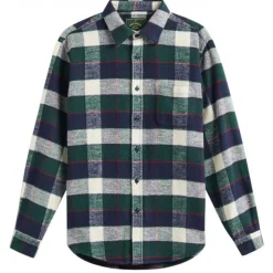 Homme Portuguese Flannel Chemises-- Chemise Bottle - Vert