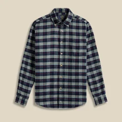 Homme Portuguese Flannel Chemises-- Chemise Lamo - Bleu