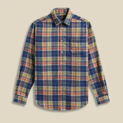 Homme Portuguese Flannel Chemises-- Chemise Olissipo - Bleu