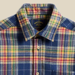 Homme Portuguese Flannel Chemises-- Chemise Olissipo - Bleu