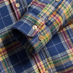 Homme Portuguese Flannel Chemises-- Chemise Olissipo - Bleu